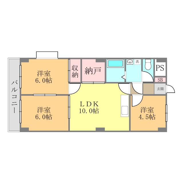 メゾンレスポワール(3SLDK/5階)の間取り写真