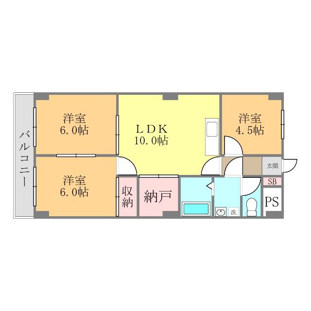 メゾンレスポワール(3SLDK/4階)の間取り写真