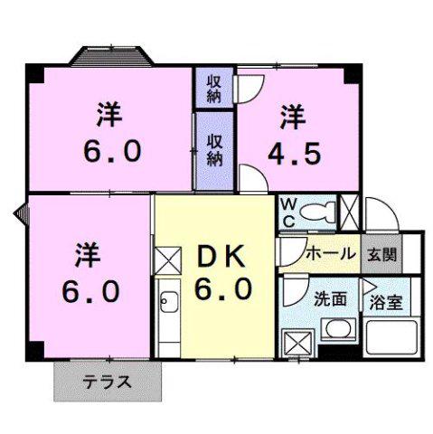 シャルマンハイムⅡ(3DK/1階)の間取り写真