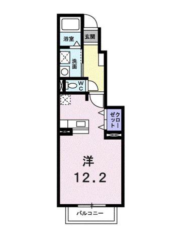 DEARS(ワンルーム/1階)の間取り写真