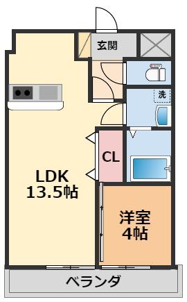 ルナピエーノ(1LDK/2階)の間取り写真