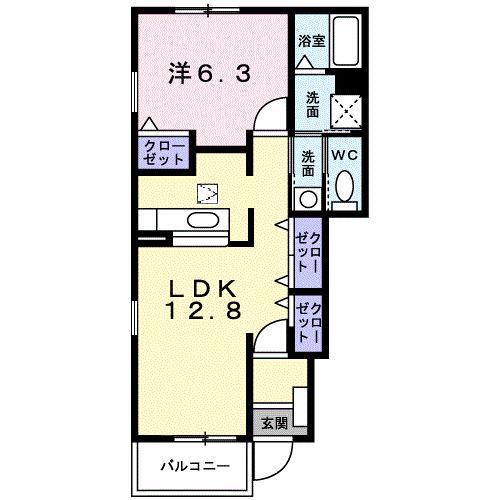 SERENOUNOA(1LDK/1階)の間取り写真