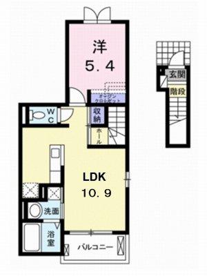 メゾン・ド・フレーズ(1LDK/2階)の間取り写真