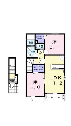ルーナ・AI Ⅰ(2LDK/2階)の間取り写真