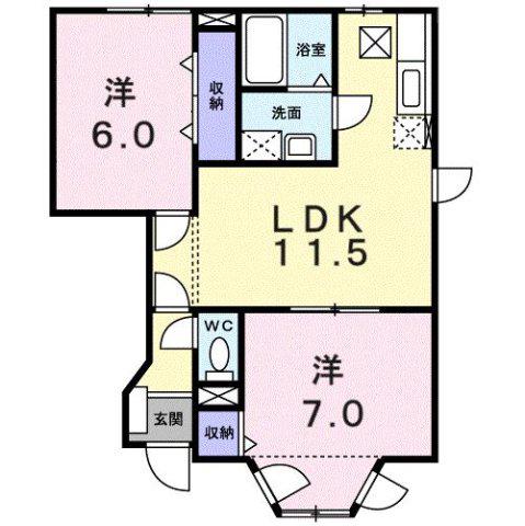 WOODPARKNB(2LDK/1階)の間取り写真
