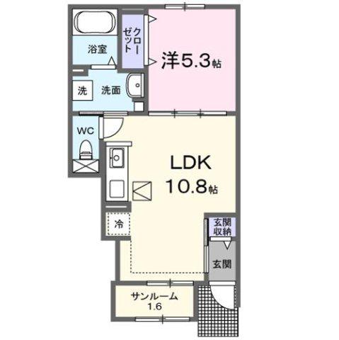 西石井5丁目アパートⅠ-Ⅰ(1LDK/1階)の間取り写真