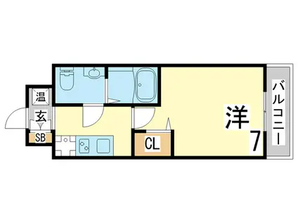 神戸高速鉄道東西線 高速長田駅 徒歩2分 15階建 築7年(1K/15階)の間取り写真