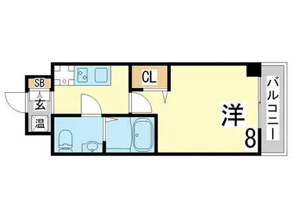 神戸高速鉄道東西線 高速長田駅 徒歩2分 15階建 築7年(1K/9階)の間取り写真