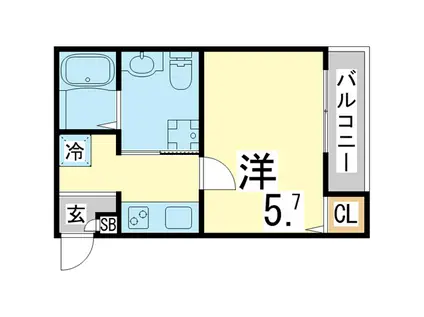 山陽電気鉄道本線 板宿駅 徒歩9分 3階建 築6年(1K/1階)の間取り写真