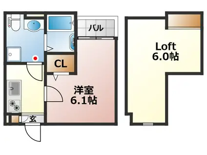 山陽電気鉄道本線 東須磨駅 徒歩8分 2階建 築7年(1SK/1階)の間取り写真