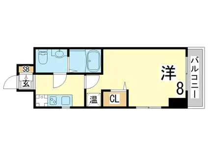 神戸高速鉄道東西線 高速長田駅 徒歩2分 15階建 築7年(1K/3階)の間取り写真