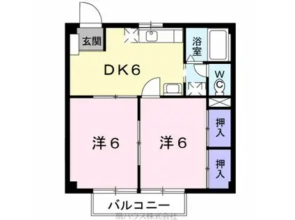 和歌山線 紀伊小倉駅 徒歩4分 2階建 築29年(2DK/1階)の間取り写真