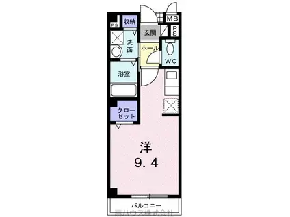 阪和線 紀伊駅 バス乗車時間：8分 山村バス停で下車 徒歩7分 2階建 築21年(ワンルーム/2階)の間取り写真
