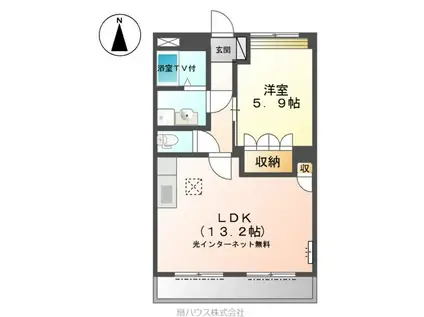 阪和線 紀伊駅 徒歩25分 2階建 築16年(1LDK/1階)の間取り写真