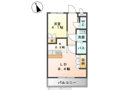 阪和線 六十谷駅 徒歩16分 2階建 築18年(1LDK/1階)の間取り写真