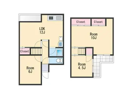 南海電鉄南海本線 紀ノ川駅 徒歩18分 2階建 築48年(3LDK)の間取り写真