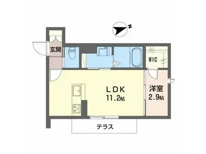 ベレオ鷺ノ森(1LDK/3階)の間取り写真