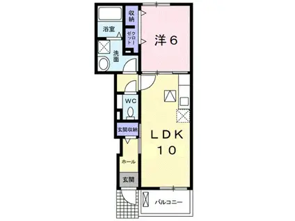 ミレグランデⅡ(1LDK/1階)の間取り写真