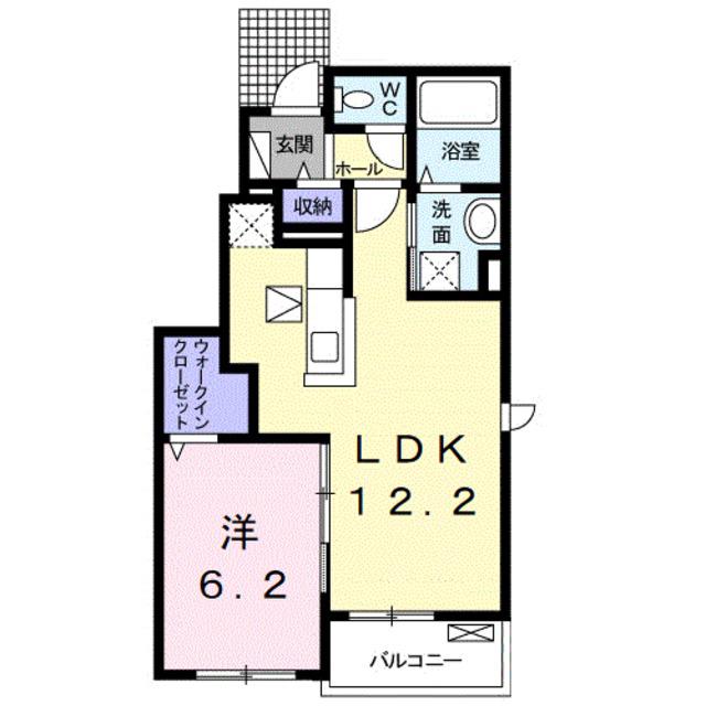 ルーダ宮前(1LDK/1階)の間取り写真