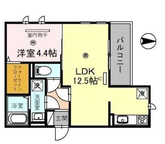 D-ROOM宇須 光(1LDK/2階)の間取り写真