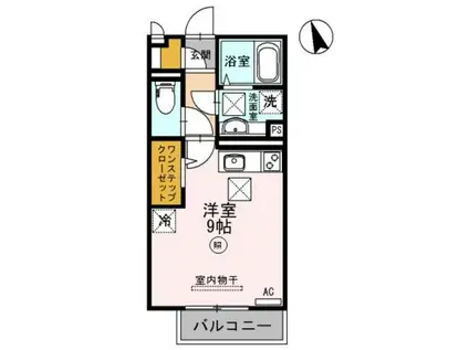 クレール出島(ワンルーム/1階)の間取り写真