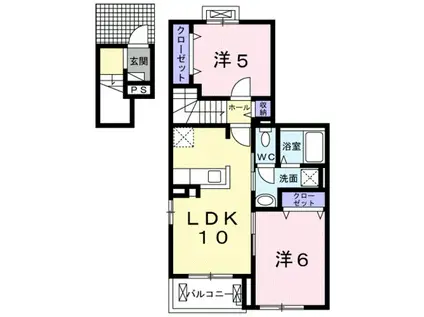 クレシア(2LDK/2階)の間取り写真