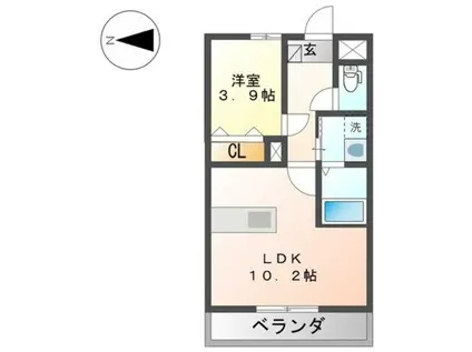 グラン フェリシア(1LDK/2階)の間取り写真