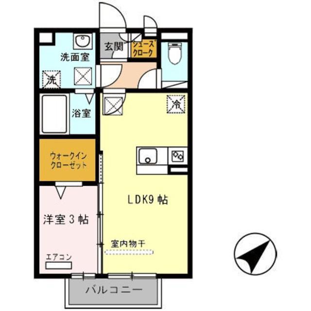 モンターニュコアラ(1LDK/1階)の間取り写真