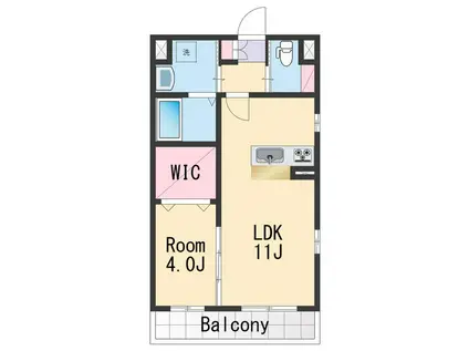 M.なつ&秋(1LDK/1階)の間取り写真
