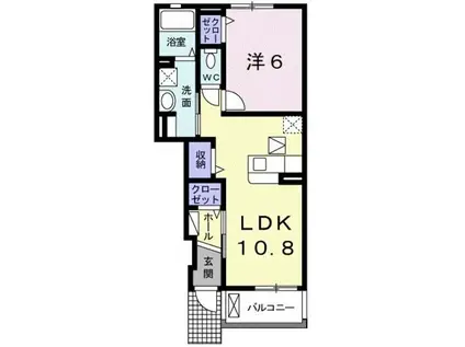 アルコバレーノ C(1LDK/1階)の間取り写真