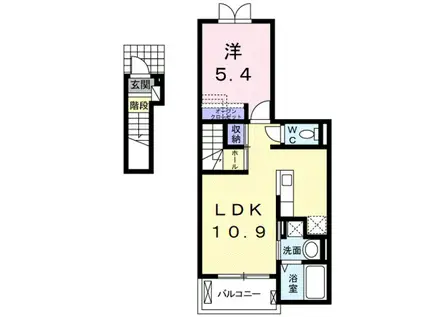 ソラーナ(1LDK/2階)の間取り写真