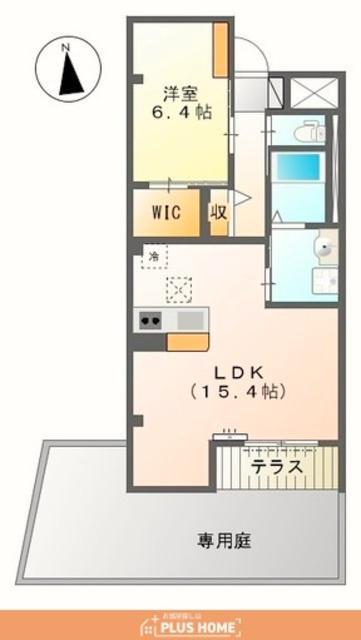 モイス・シャームK(1LDK/1階)の間取り写真