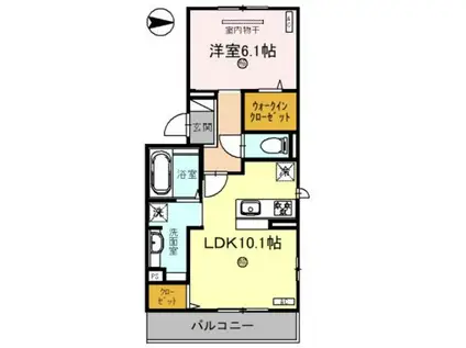 ナピカⅡ(1LDK/2階)の間取り写真