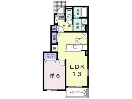 フォール・リアン(1LDK/1階)の間取り写真