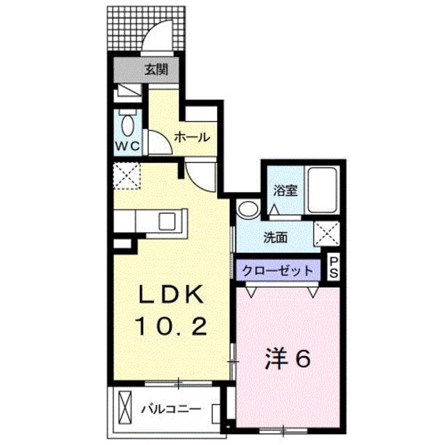 ヴェルソー有本Ⅰ(1LDK/1階)の間取り写真