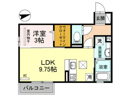 ソル グルージャ八軒家(1LDK/2階)の間取り写真