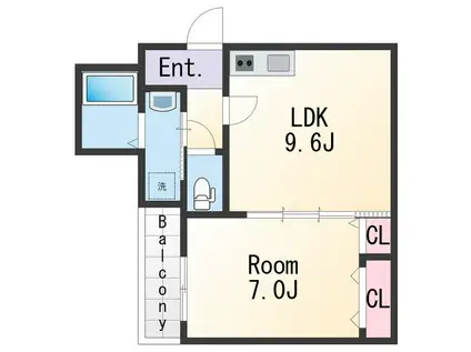 フジパレス田中町Ⅱ番館(1LDK/3階)の間取り写真