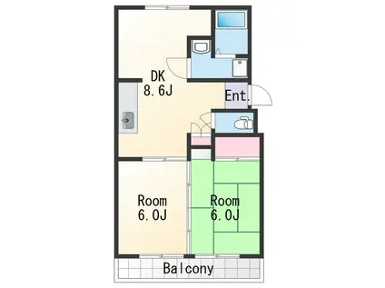コープ砂山(3K/2階)の間取り写真