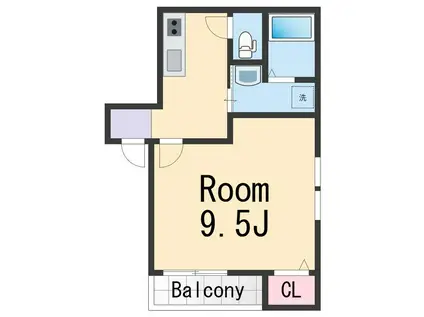 フジパレス和歌山駅南Ⅱ番館(1K/1階)の間取り写真