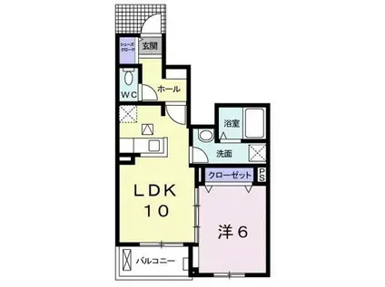 リヴェール聖(1LDK/1階)の間取り写真