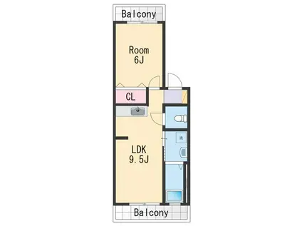 カトレアハイツ(1LDK/1階)の間取り写真