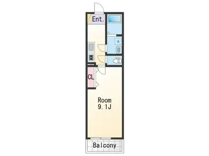 グランパシフィック和歌浦東INNOVATION(1K/1階)の間取り写真