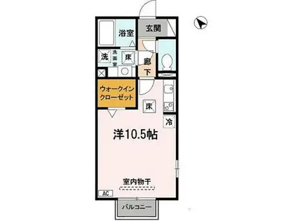 ウイングY&K(ワンルーム/1階)の間取り写真