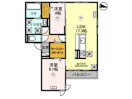 D-ROOM尾崎丁(2LDK/1階)の間取り写真