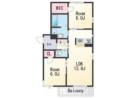 ベレオK(2LDK/2階)の間取り写真