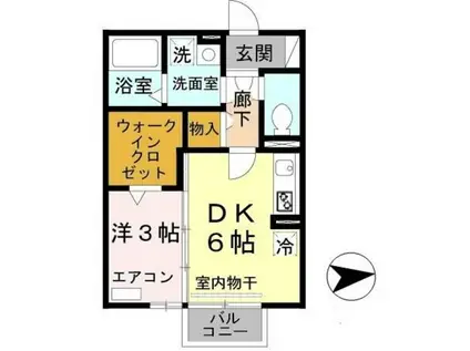 モナリエAN(1DK/1階)の間取り写真