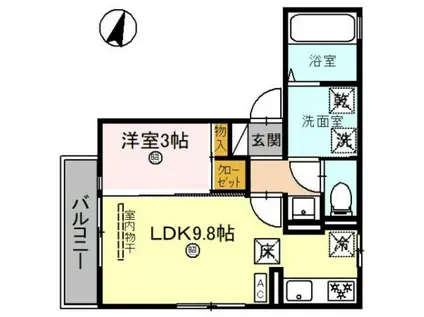 BAFFI DI GATTO(1LDK/2階)の間取り写真