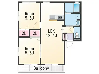 リッチンコートⅡ(2LDK/2階)の間取り写真
