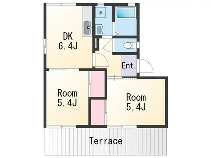 フォーブル木ノ本(2DK/2階)の間取り写真