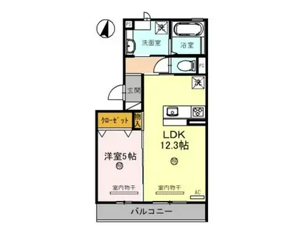MELIFLUA西浜(1LDK/3階)の間取り写真